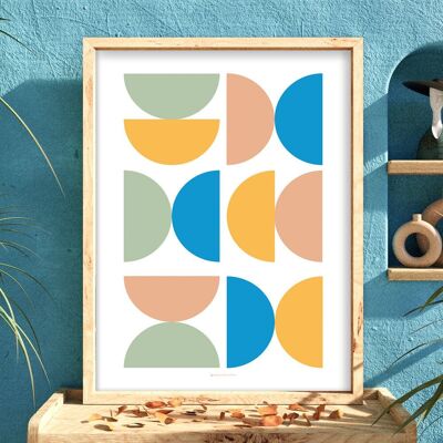 Boho Chic Soleil Eau Rose | Bohemian Decor Poster | Abstract Art Landscape