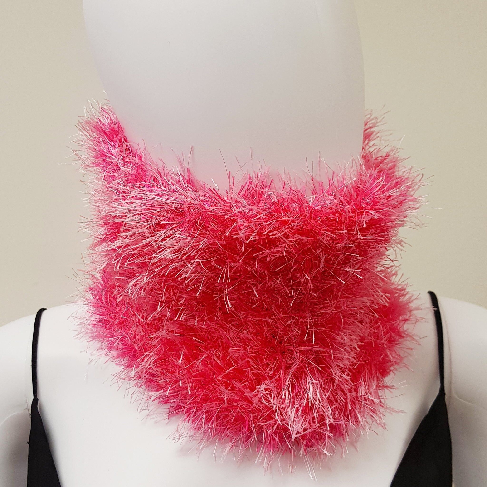 Handmade soft neon pink neck warmer