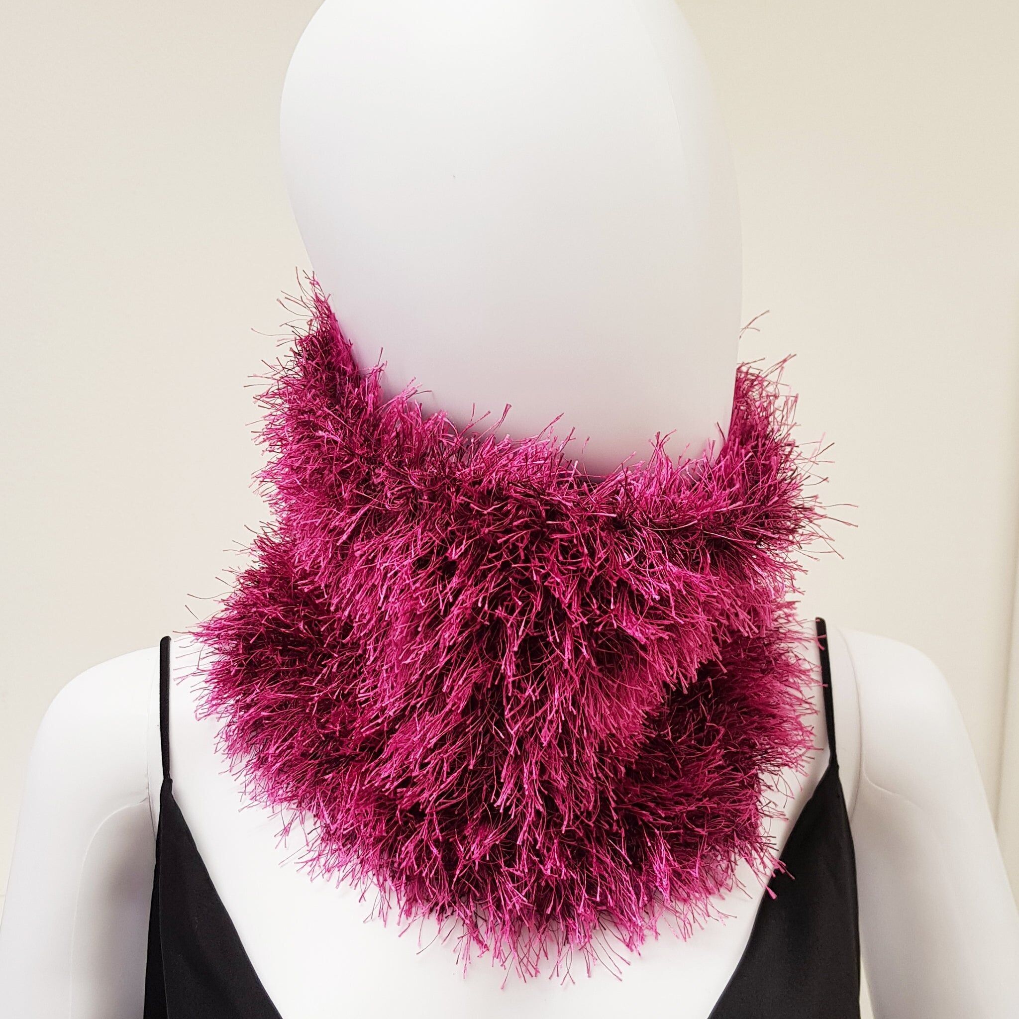 Soft handmade fuchsia neck warmer