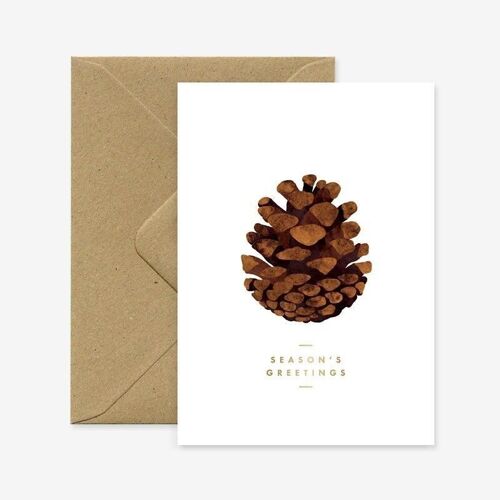 Pine Cone Christmas Gold Foil