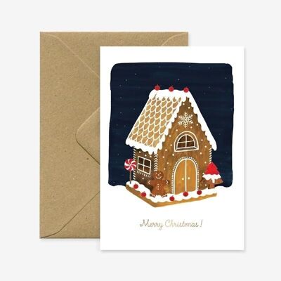 Gingerbread House Gold Foil