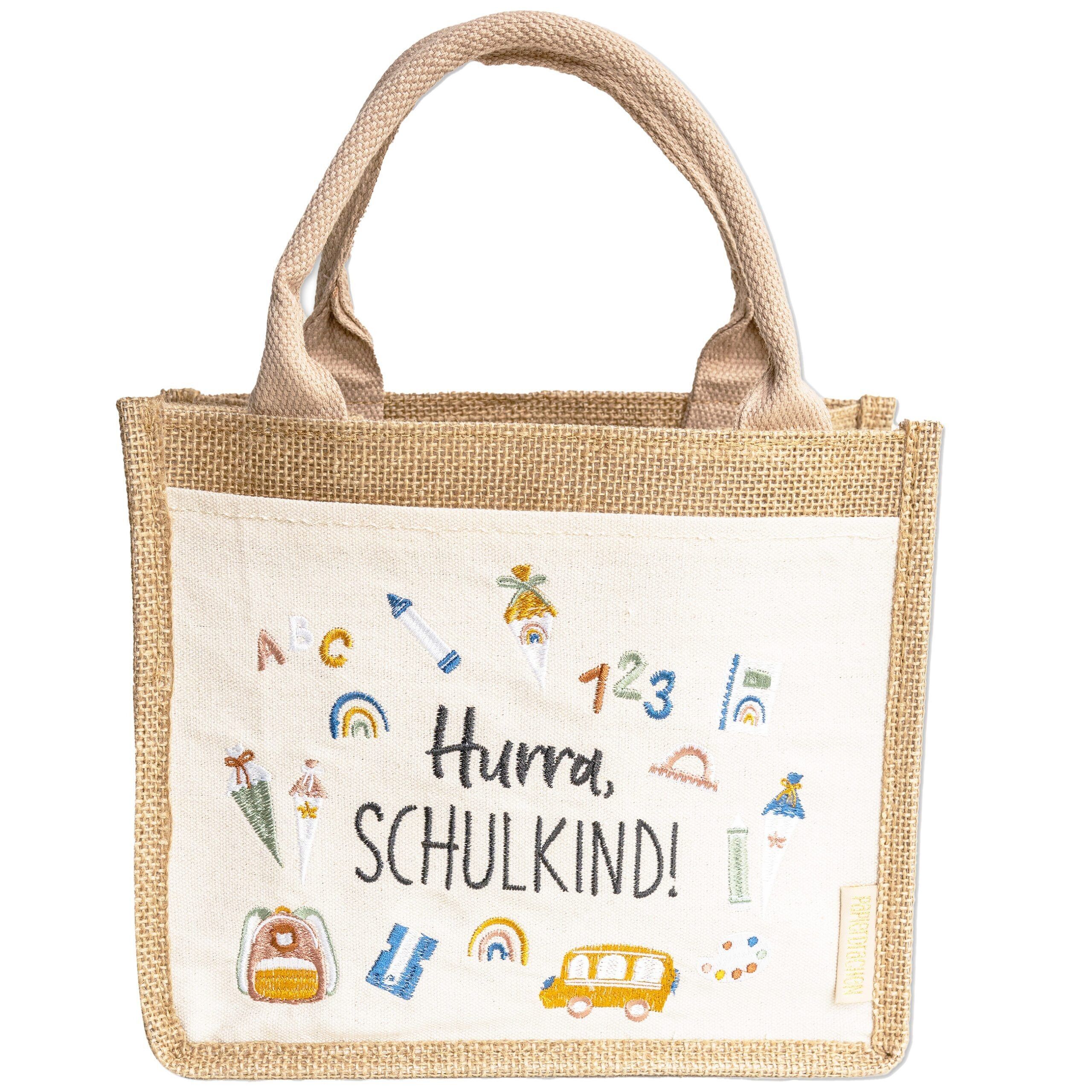 Paper dragon jute bag “Hurray, schoolchild!”“for starting school