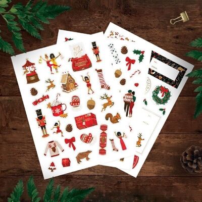 3 sheets of XMAS label stickers
