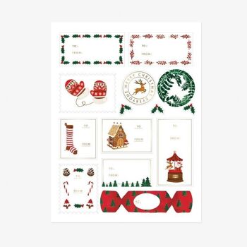3 sheets of XMAS label stickers 4
