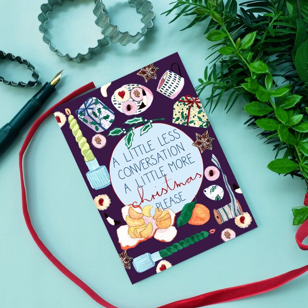 Cartolina A Little More Christmas viola