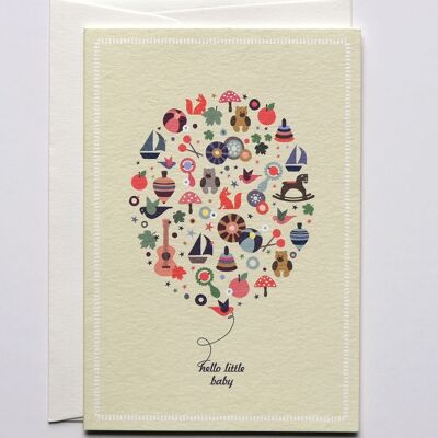 Hello Little Baby Birth Card with Envelope