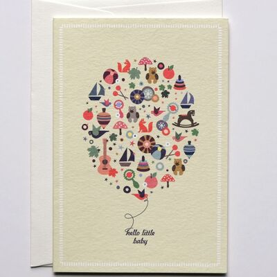 Biglietto di nascita Hello Little Baby con busta