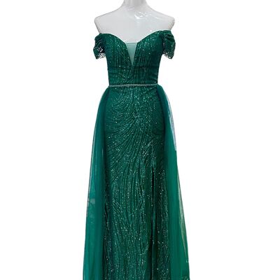 Robe de soirée pailletée Vert émeraude