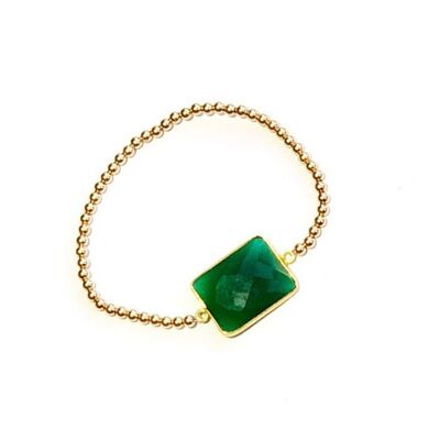Goldfilled groene Onyx armband
