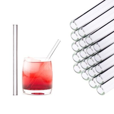 50x 15cm glass straws for catering or retail