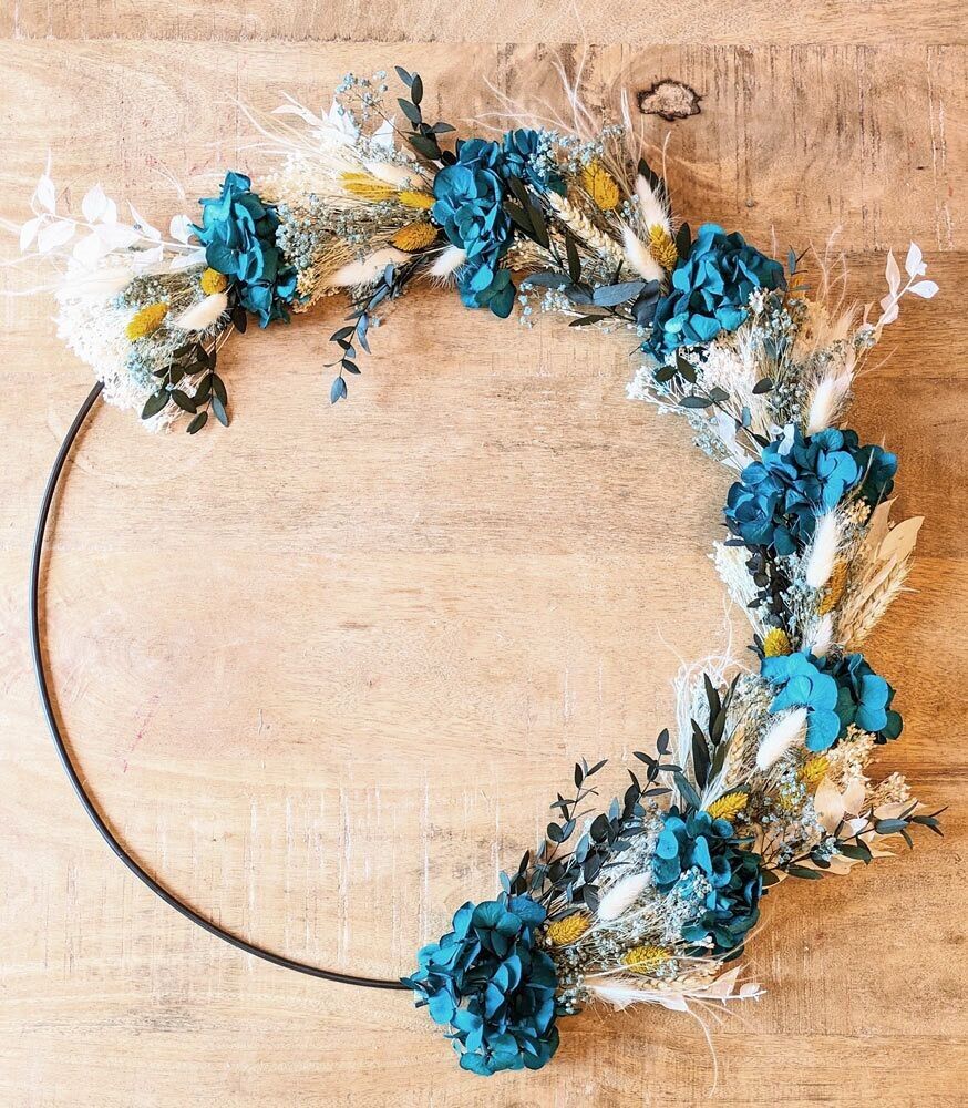 Wall wreath of dried flowers Harmonie D50cm