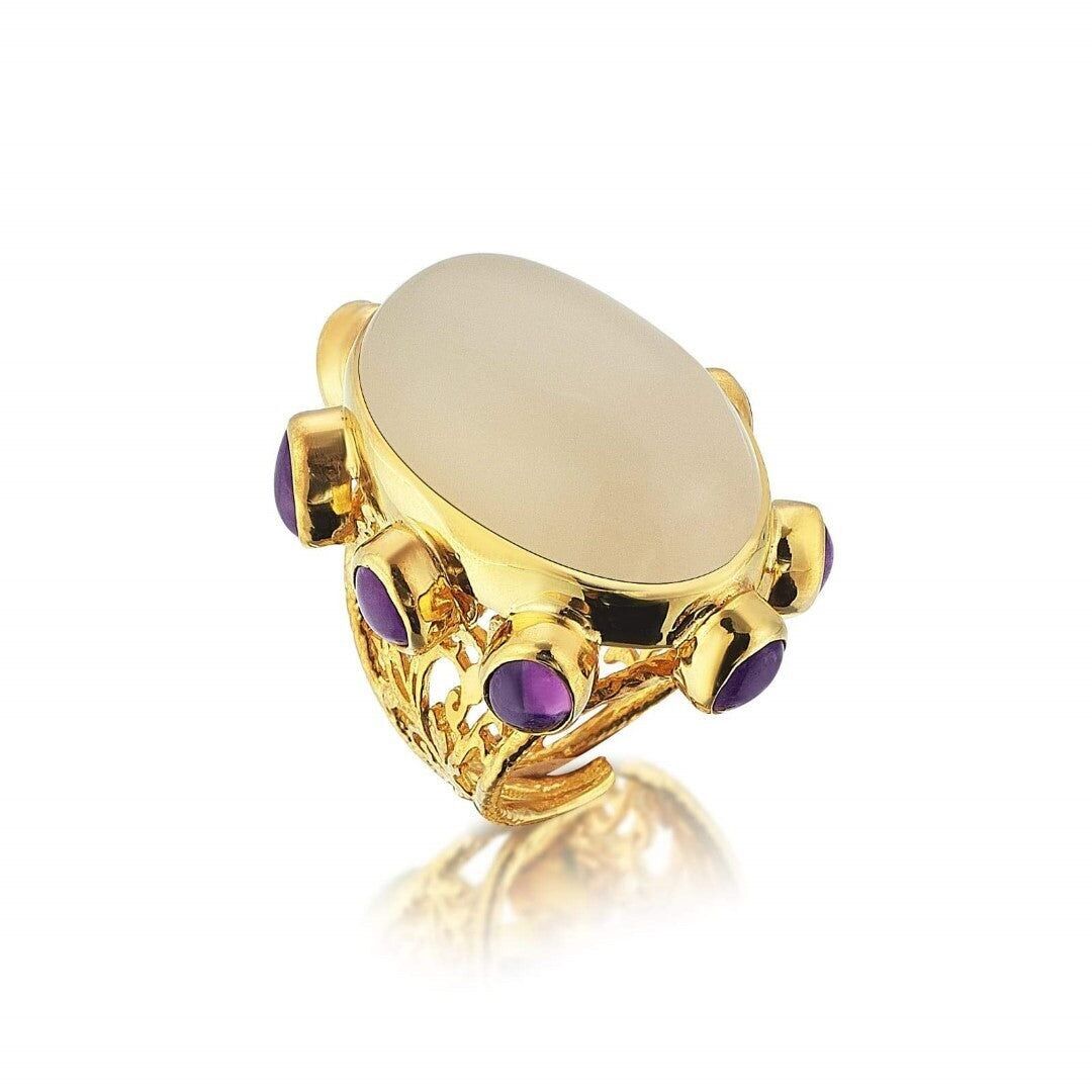 ALEXANDRIA WHITE MOONSTONE RING