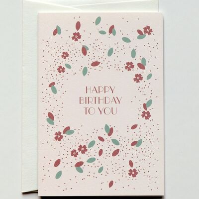 Carte d'anniversaire Fleurons, avec enveloppe