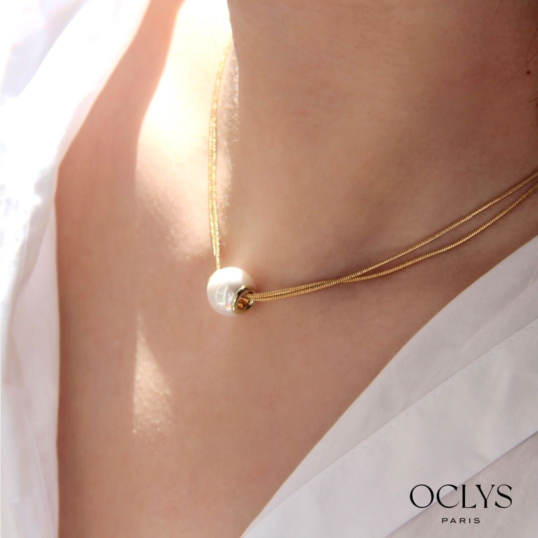 Collier acier inoxydable perle Ariel