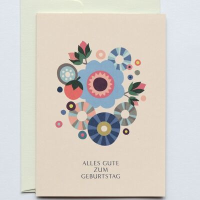 Geburtstagskarte Flowers & Sweets, mit Umschlag