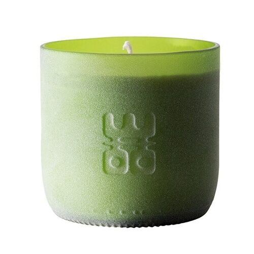 WOO Sustainable Scented Candle |  Upcycled Wine Bottle | Matte Green | 60 Hr Burn Time | Treasure