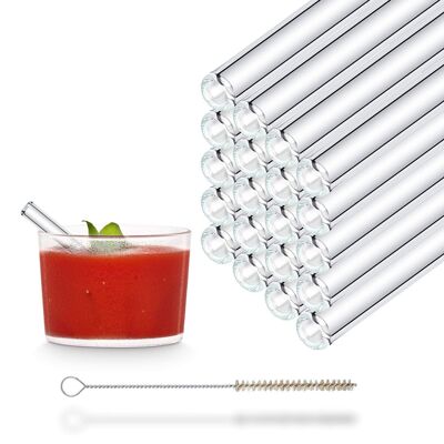 20x 10cm (straight) glass straws party set