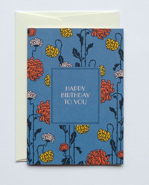 Geburtstagskarte Chrysanthemums, mit Umschlag