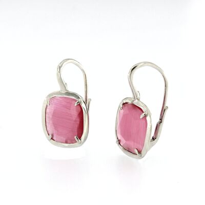 FUCHSIA ZINNIA SQUARE EARRINGS
