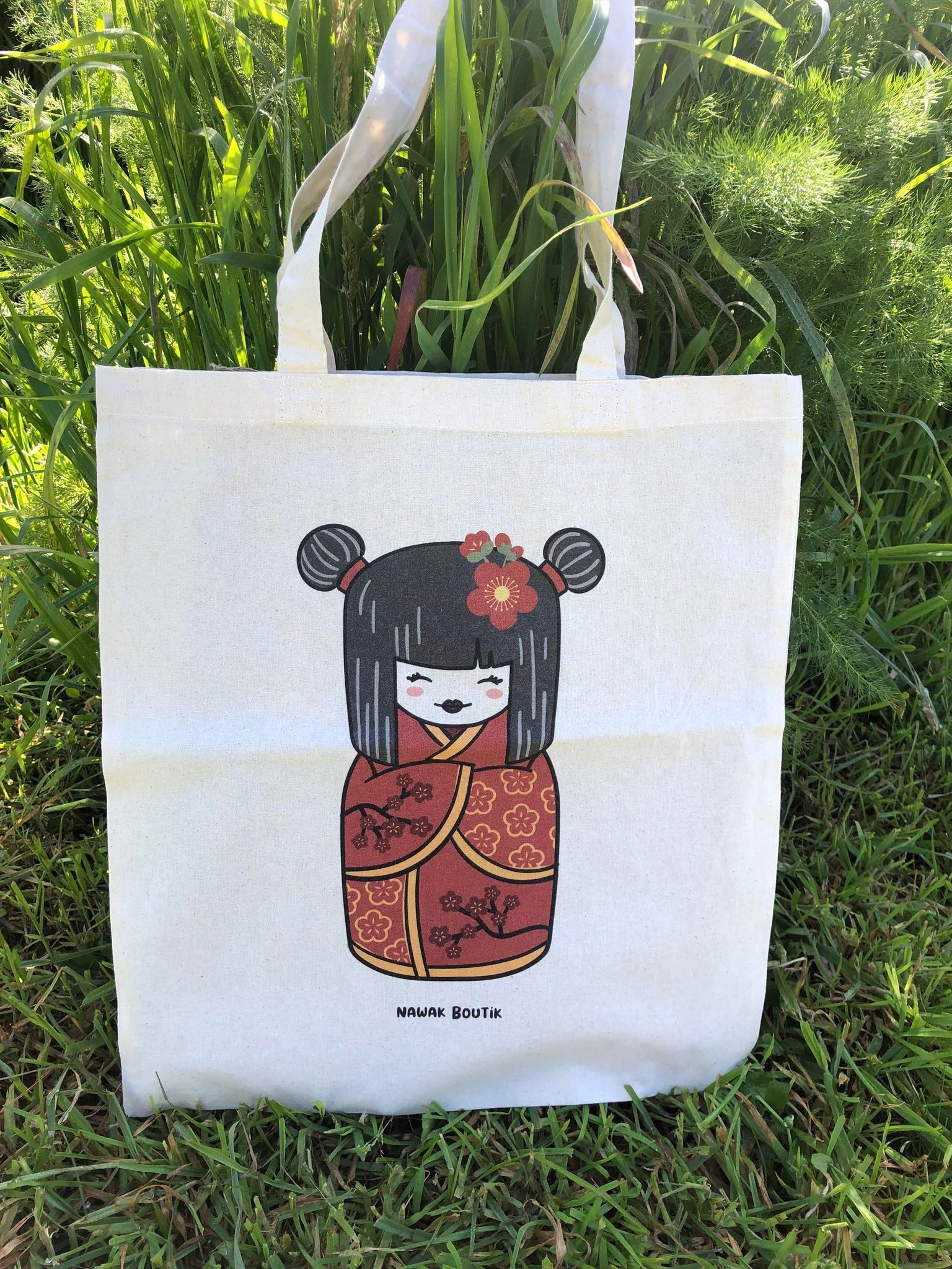Borsa tote - Kawaii - Giappone - bambola Kokeshi