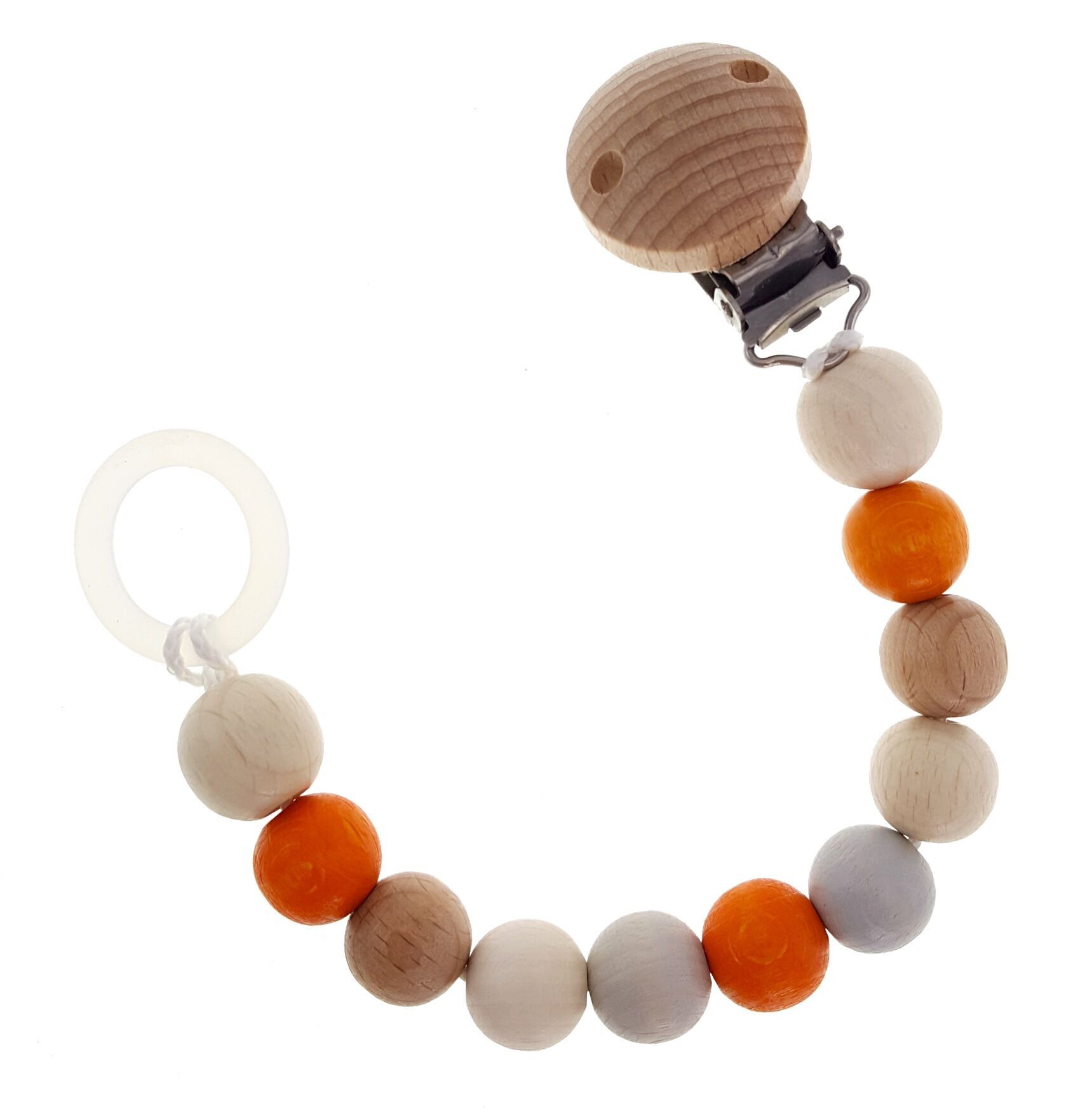 Schnullerkette nature orange