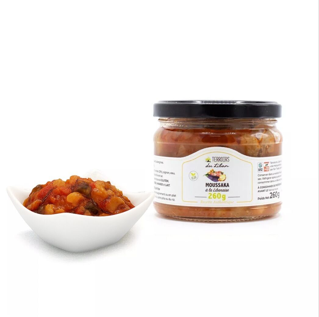 Terroirs du Liban - Libanesische Moussaka 260 g - Verzehrfertig - Vorspeise und Mezze - Gemüsekonserven - Handwerklich und natürlich