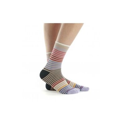 Chaussette rayée Palavas - Coton - Ruban Rouge
