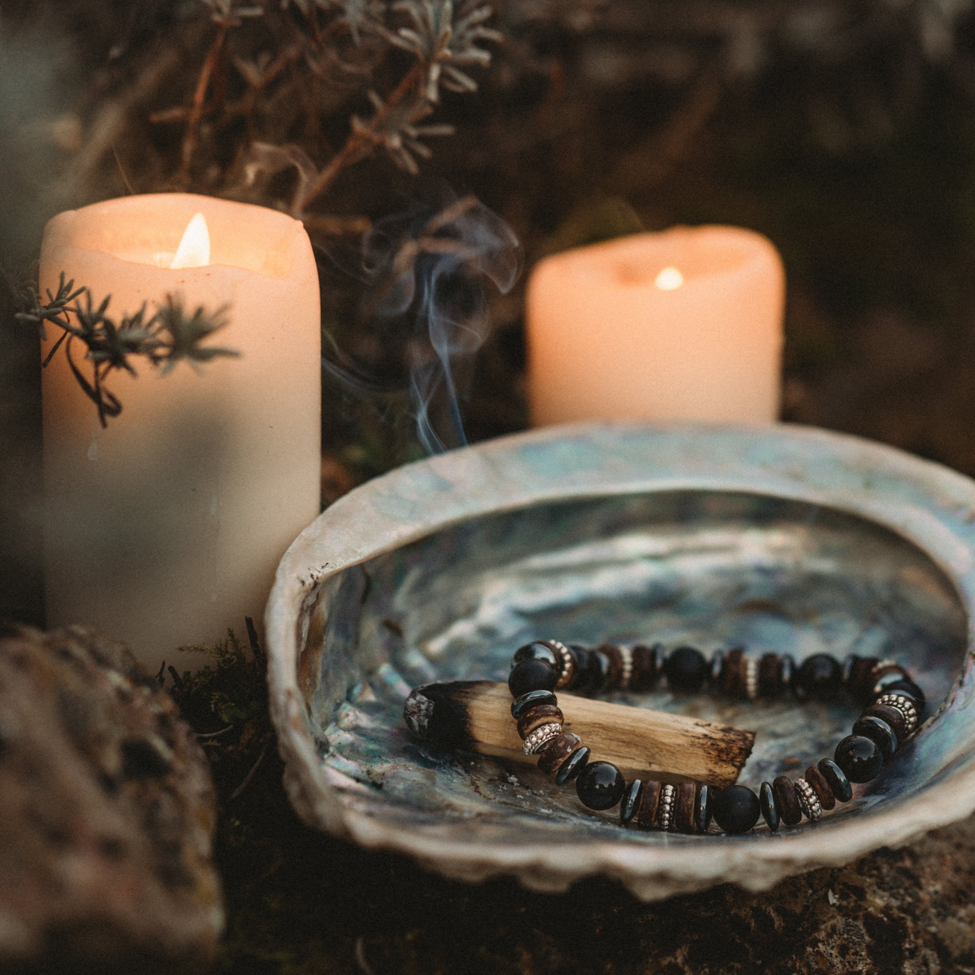 Bracciale Manifest en Obsidienne Noire pour homme