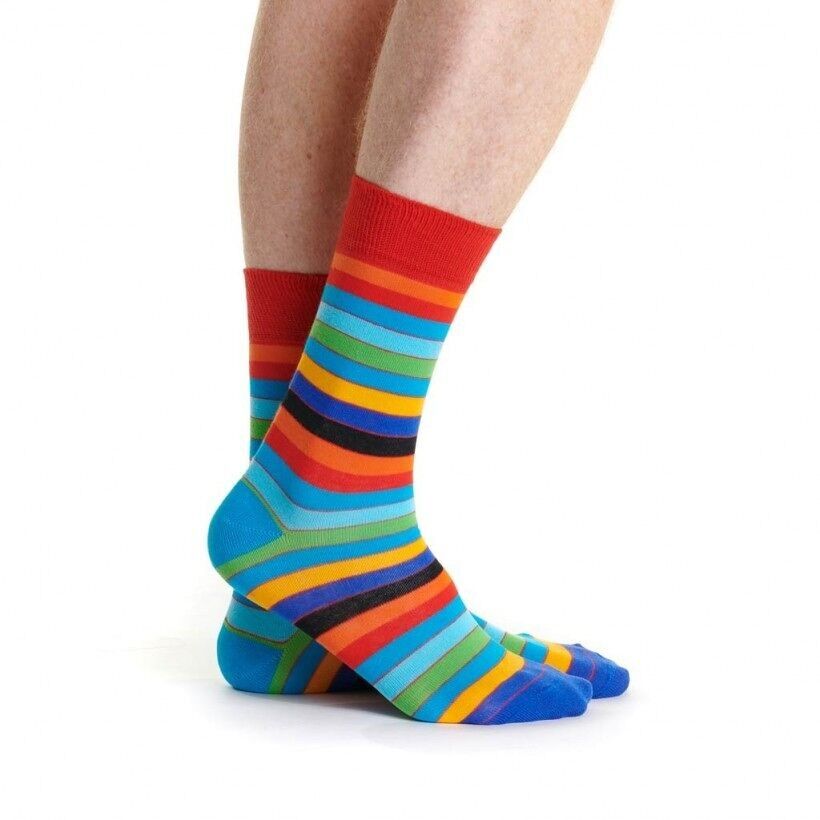 Calzino da uomo a righe rosse