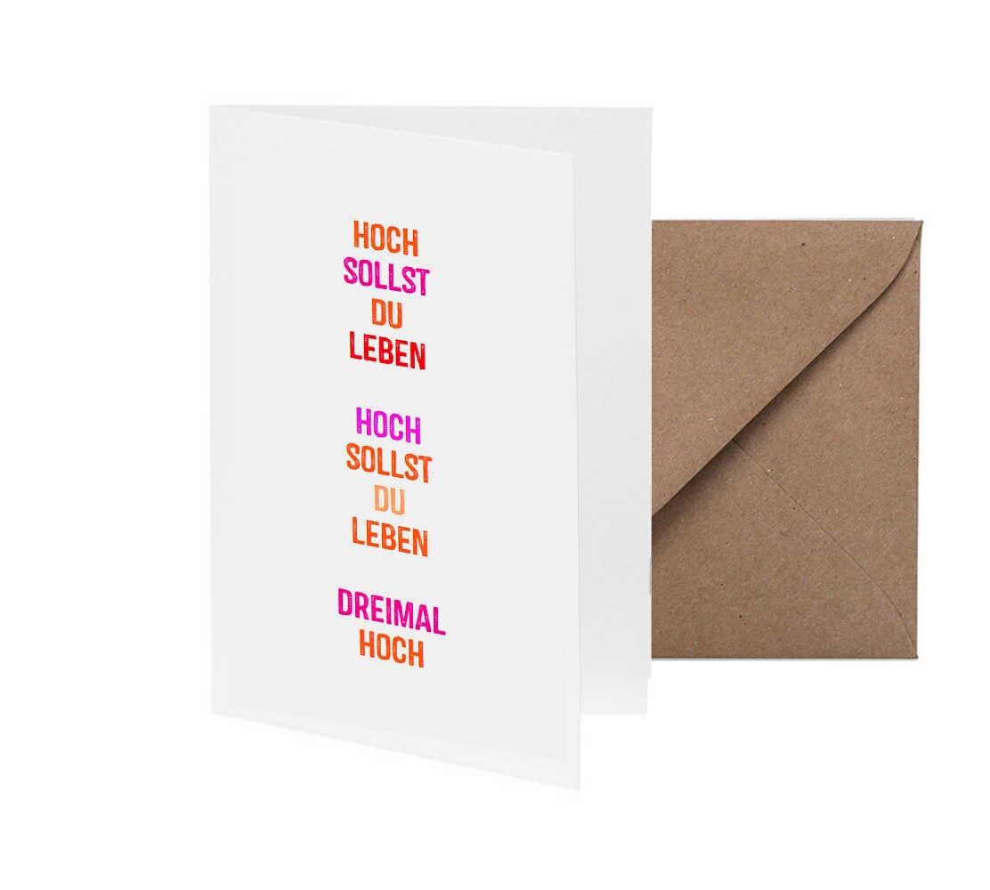Biglietto d'auguri Dovresti vivere in alto, tre volte in alto