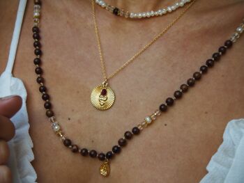 Ruby Kundalini Snake Medallion Necklace 3