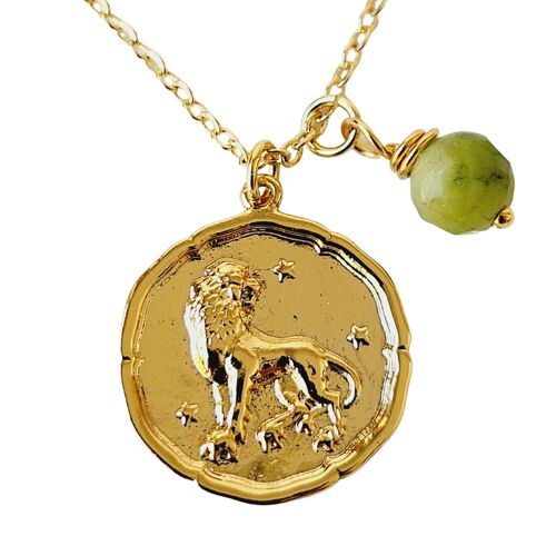 Collier médaillon Lion Zodiaque