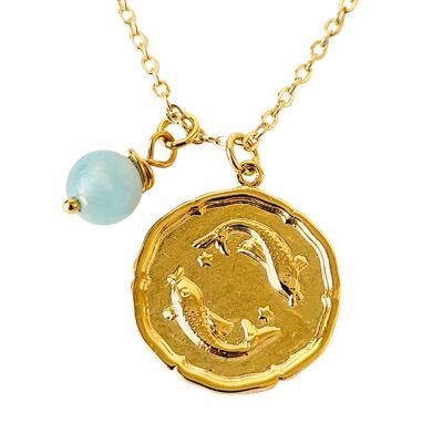 Collier Médaillon Zodiaque Poissons