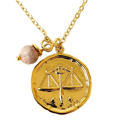 Collier médaillon du zodiaque Balance