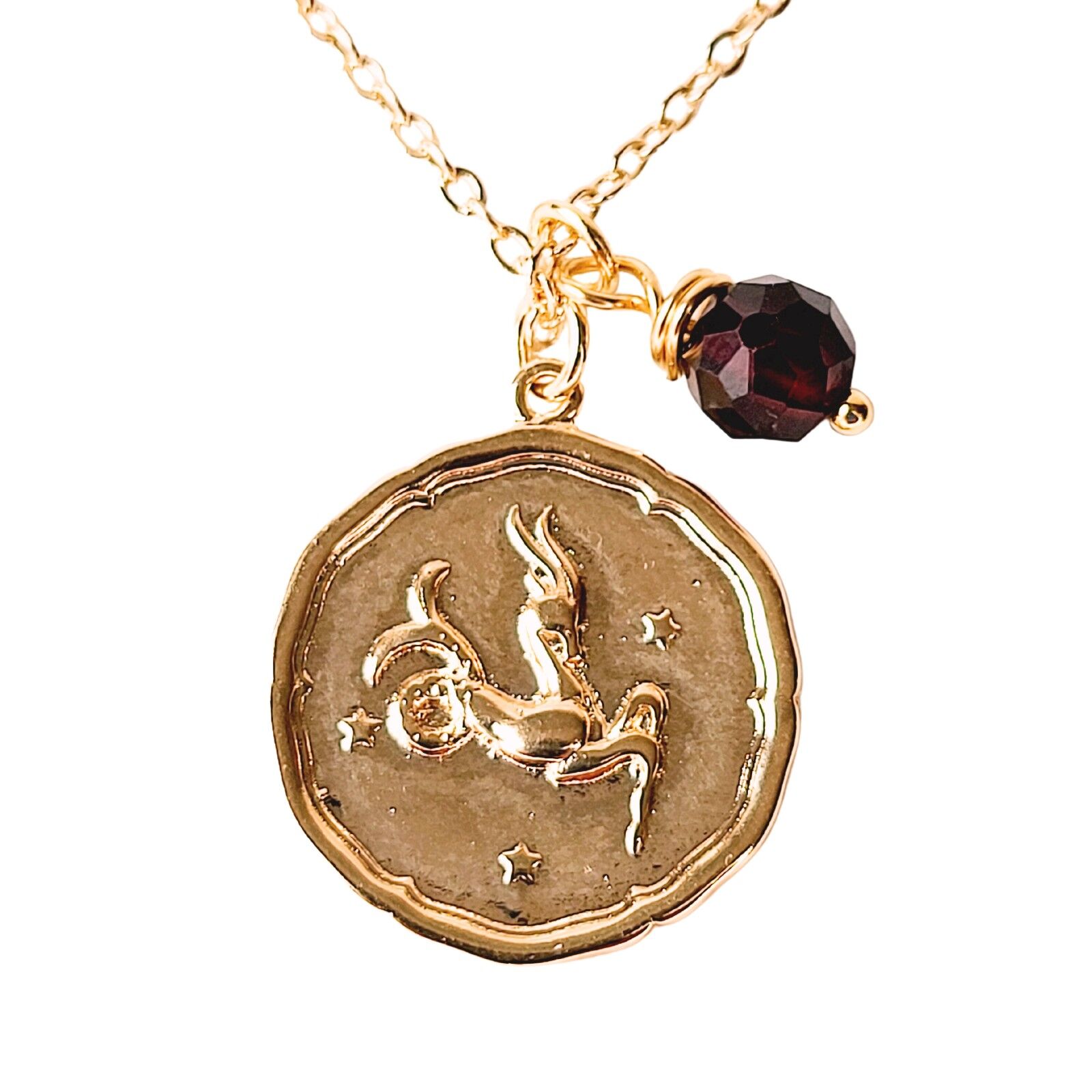 Collier médaillon du zodiaque capricornio