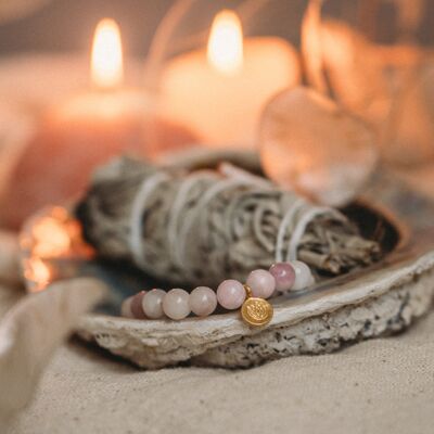 Bracciale Mala en kunzite rose naturelle Mala