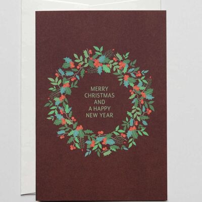 Weihnachtskarte Ilex & Berries, mit Umschlag