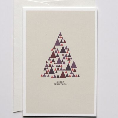 Triángulos navideños Tarjeta navideña, con sobre