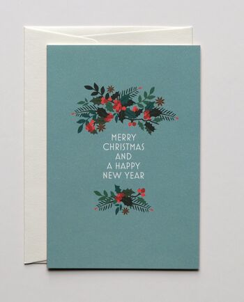 Brindille avec baies Carte de Noël avec enveloppe 1