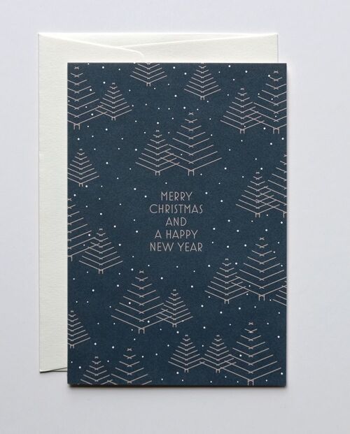 Weihnachtskarte Night Forest, mit Umschlag