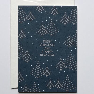 Carte de Noël Forêt Nocturne, avec enveloppe