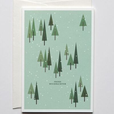 Christmas card forest, with envelope