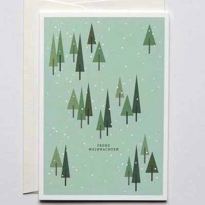 Carte de Noël forêt, avec enveloppe