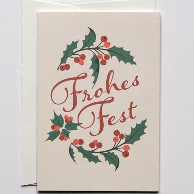 Weihnachtskarte Frohes Fest, mit Umschlag