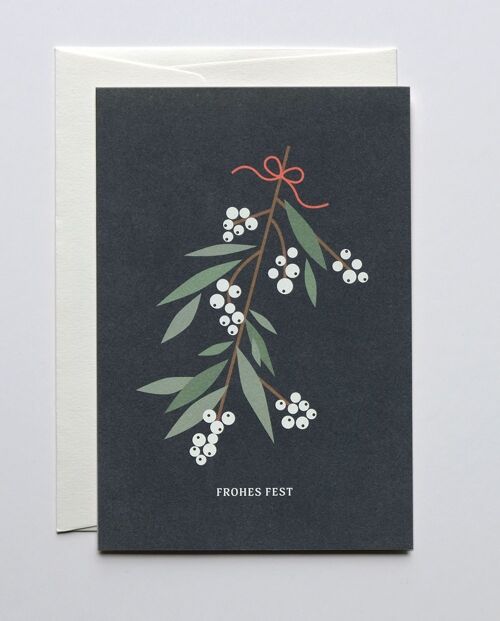 Weihnachtskarte Mistelzweig, mit Umschlag