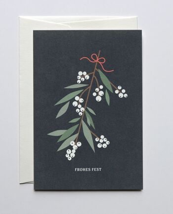 Carte de Noël de gui avec enveloppe 1