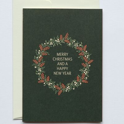 Weihnachtskarte Christmas Wreath, mit Umschlag