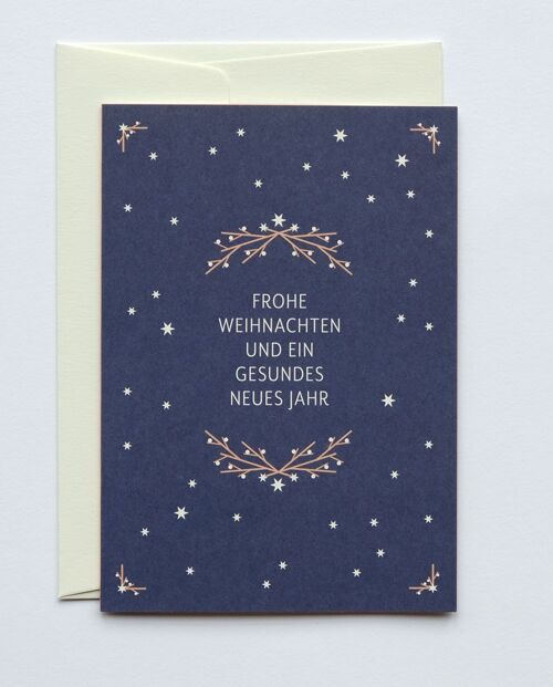 Weihnachtskarte Stars, mit Umschlag