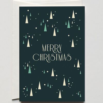 Christmas card Sparkling Blue Trees, with envelope