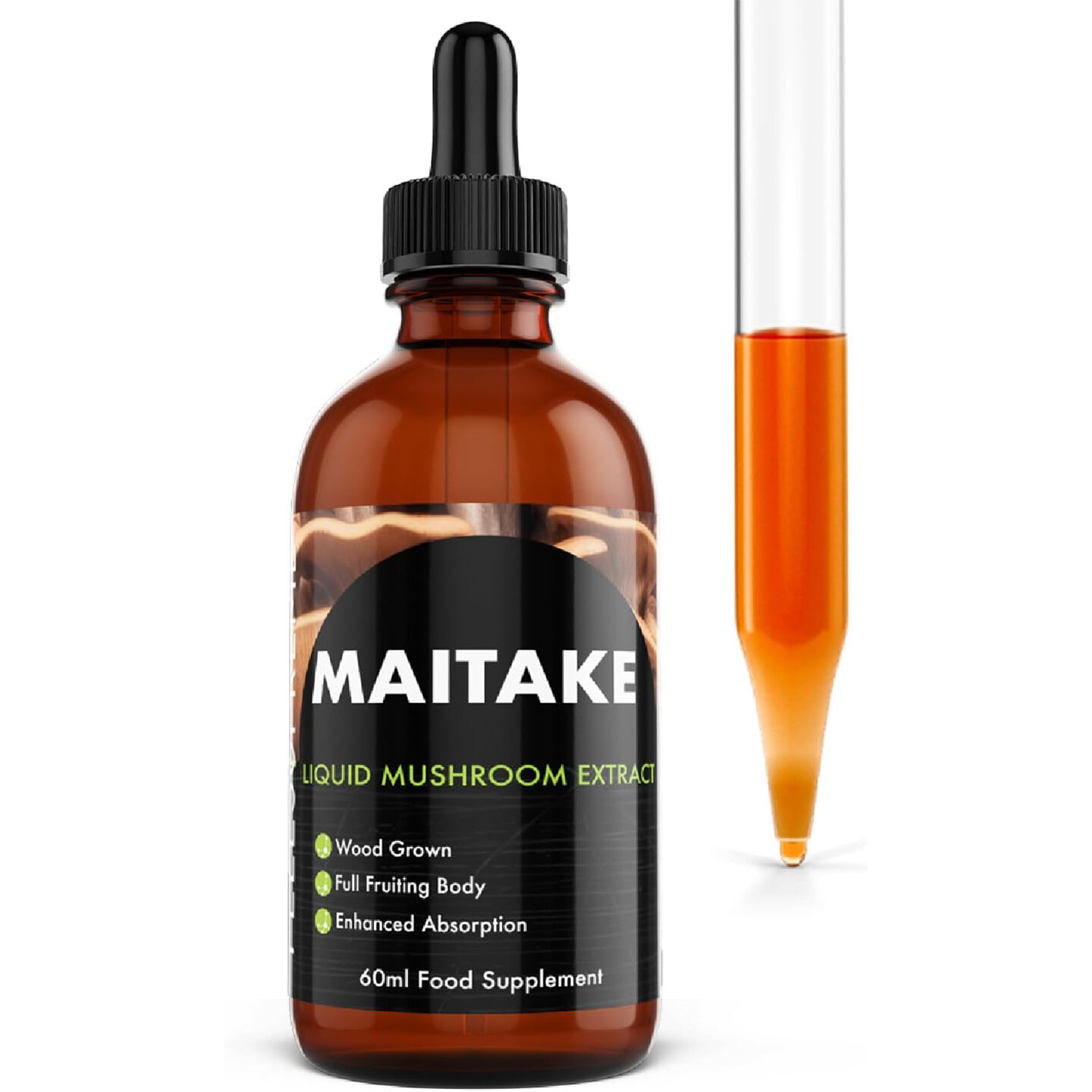 Feel Supreme Maitake Mushroom Liquid Supplement | Immune Support, Heart Health & Cholesterol Balance | Dual Extracted, Full Fruiting Body | 100% Natural, Vegan Friendly | 60ml